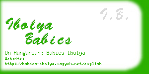 ibolya babics business card
